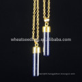 5 colors bar pendant necklace, natural stone gold chain pendant necklace